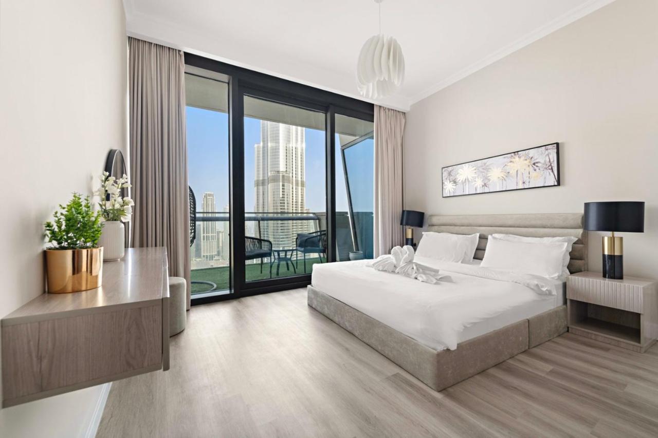 First Class 3Br With Full Burj Khalifa And Fountain View Dubái Exterior foto